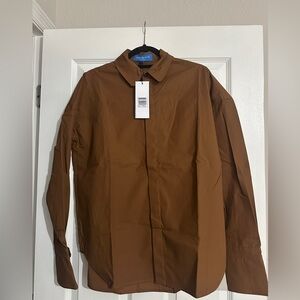 SALUT BEAUTE Oversized shirt in camel color - SMALL